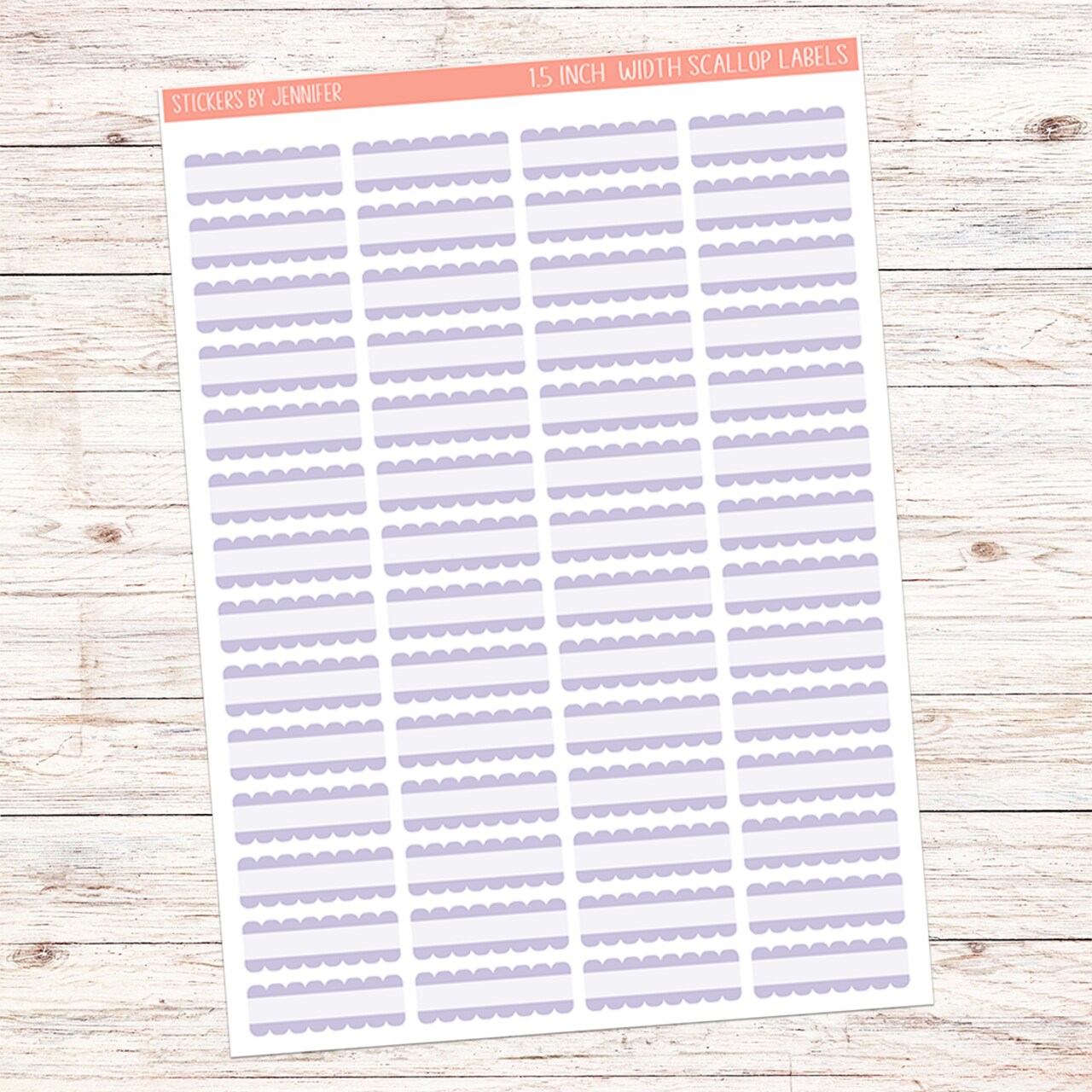 1.5 inch width Scalloped Planner Sticker Labels 045 Scrapbooking Kids DIY Arts Crafting